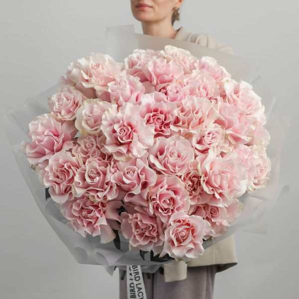 Монобукет из французской розы Pink Mondial