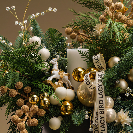 Композиция со свечой «Жемчужное сияние» S