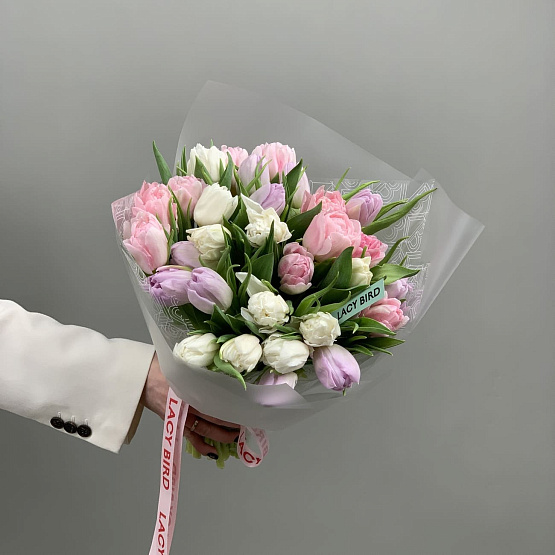 Нежный микс тюльпанов 