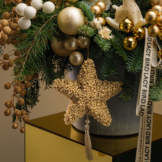 Композиция со свечами и звездой «Жемчужное сияние» XL