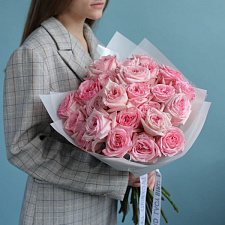 Pink O'Hara Garden Roses Mono Bouquet