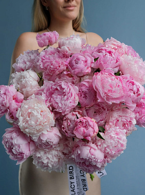 Pink Peonies Mono Bouquet