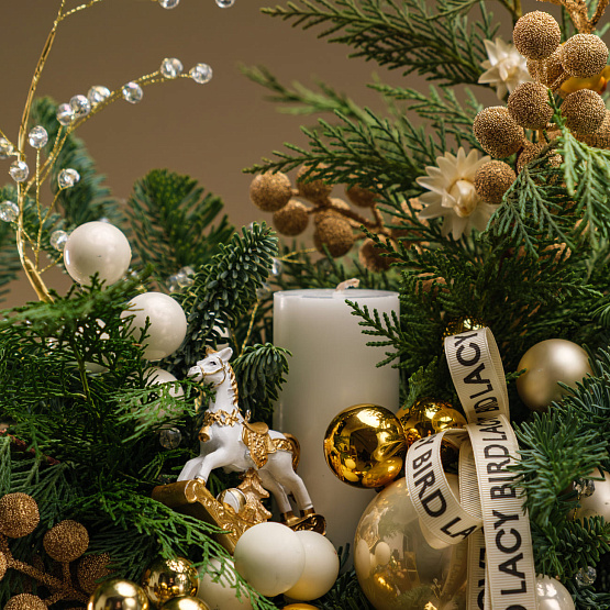 Композиция со свечой «Жемчужное сияние» S