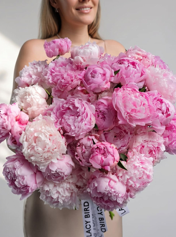 Pink Peonies Mono Bouquet
