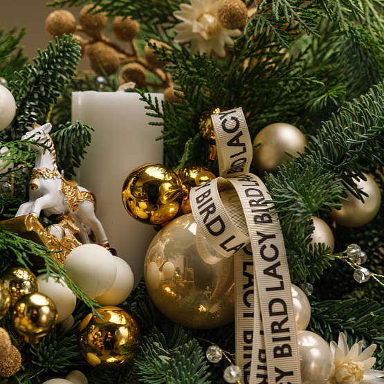 Композиция со свечой «Жемчужное сияние» S