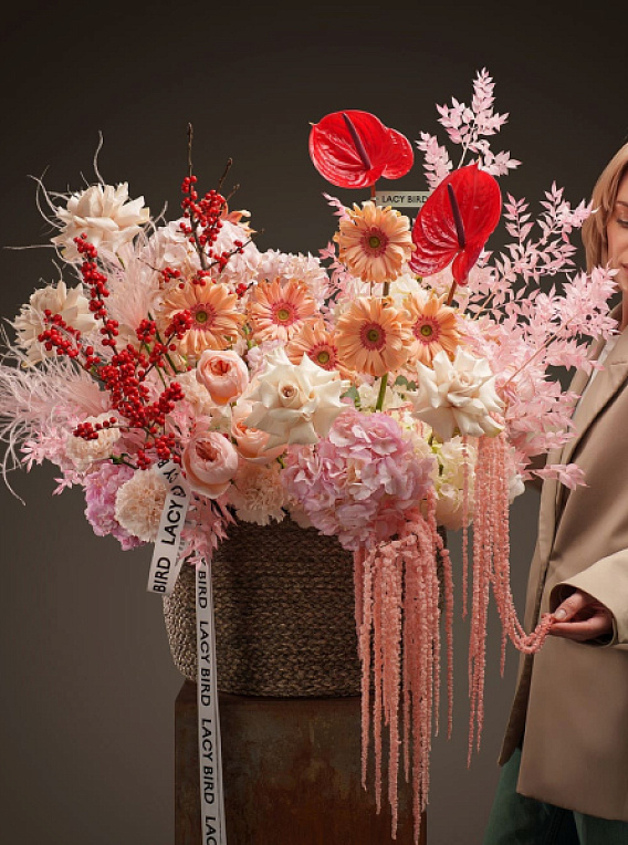 Корзина с цветами «Осенний рассвет»