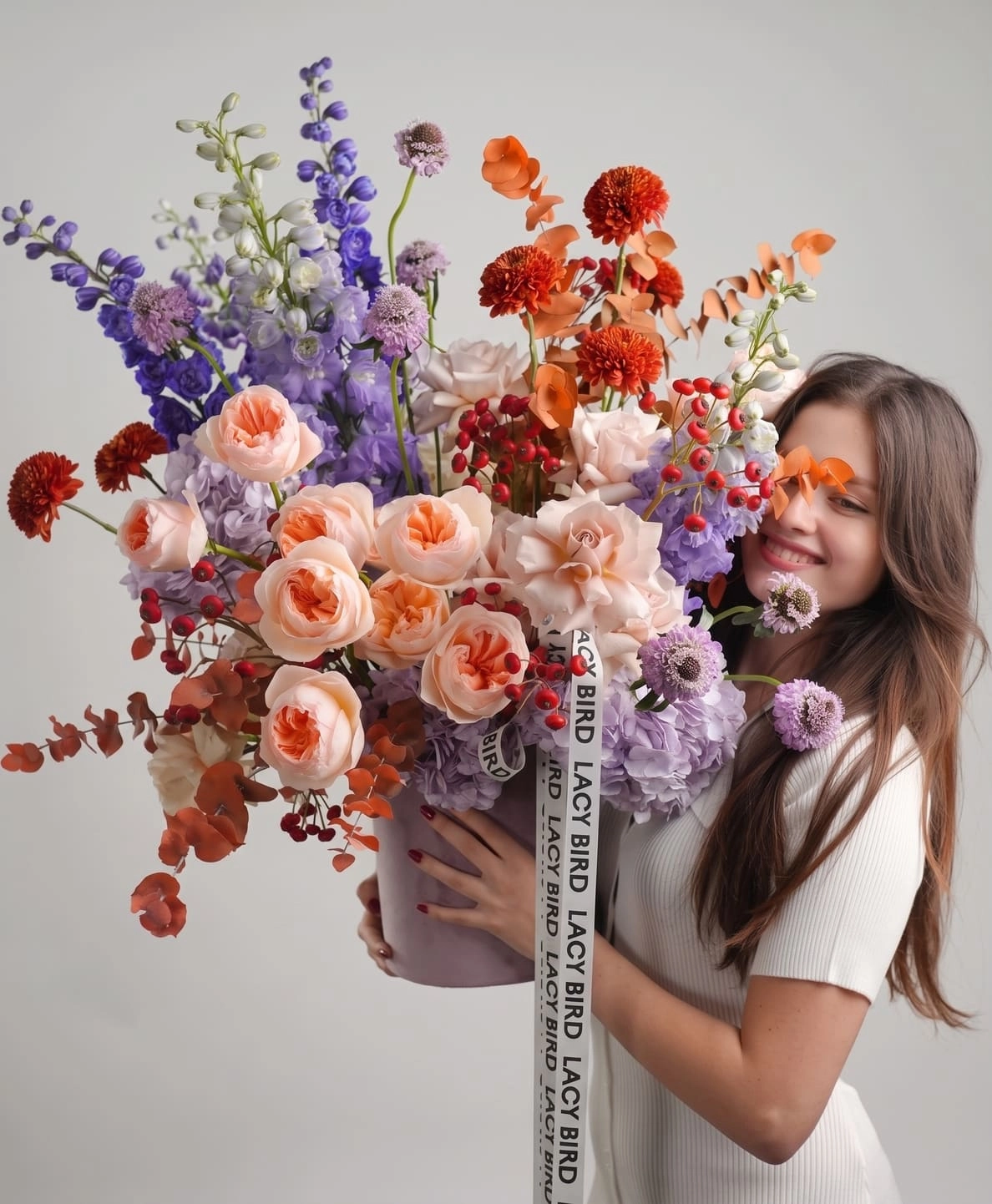 Flower arrangement in a box