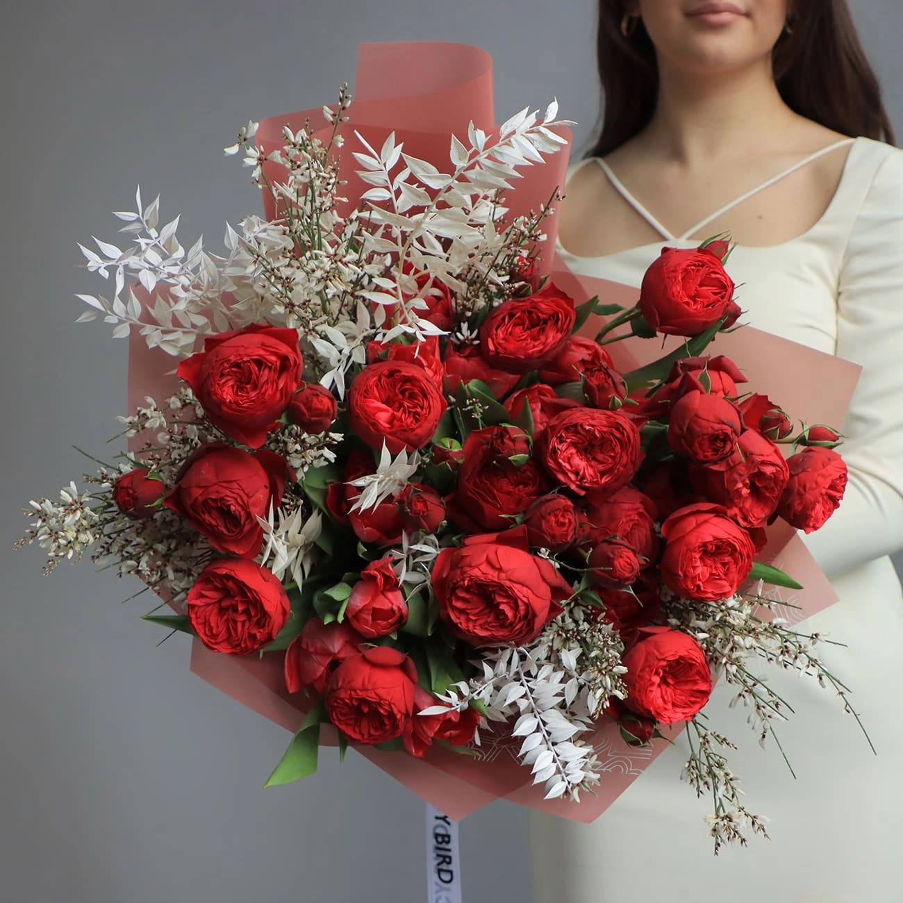 Триобукет «Клубника со сливками»