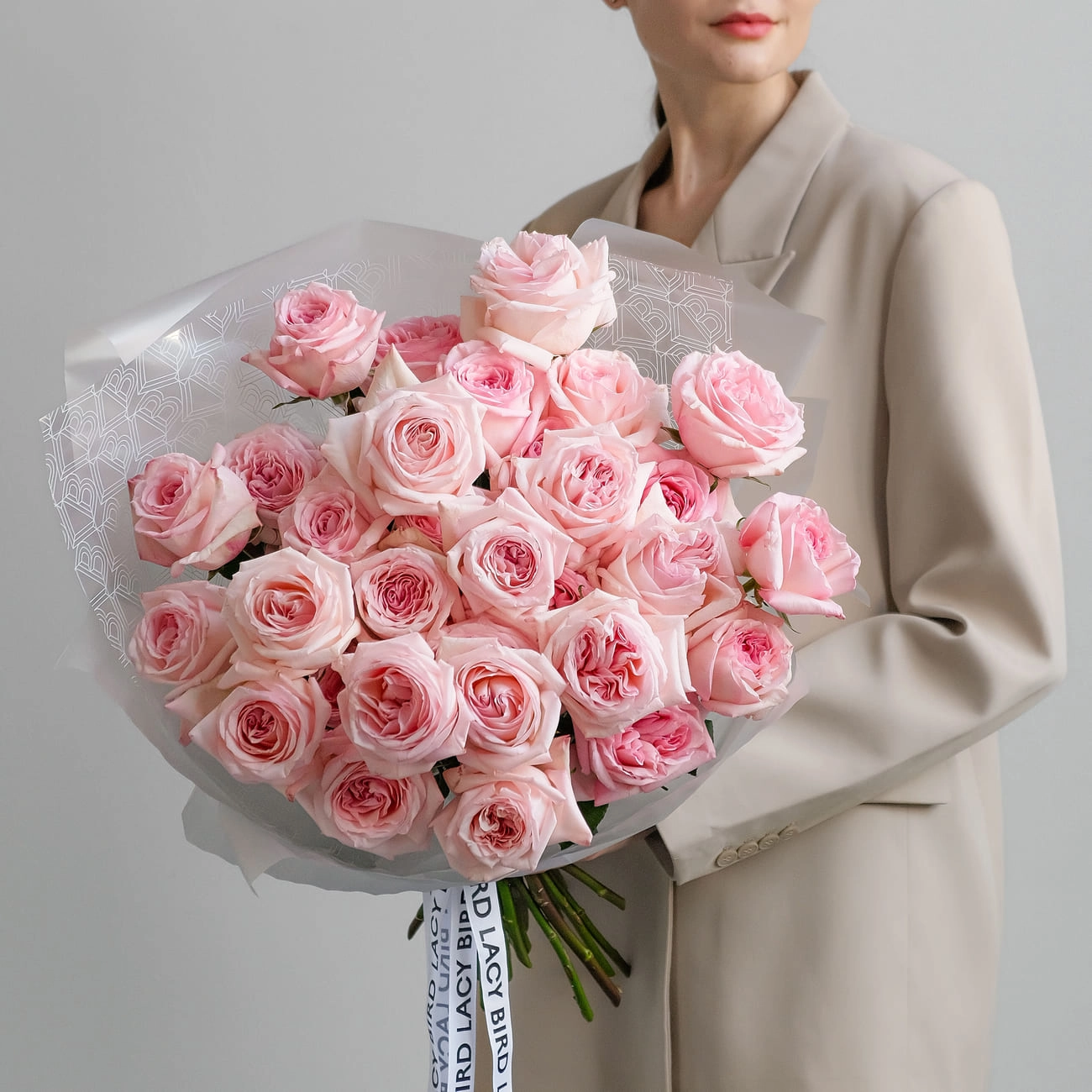 Монобукет из пионовидных роз Pink O’Hara